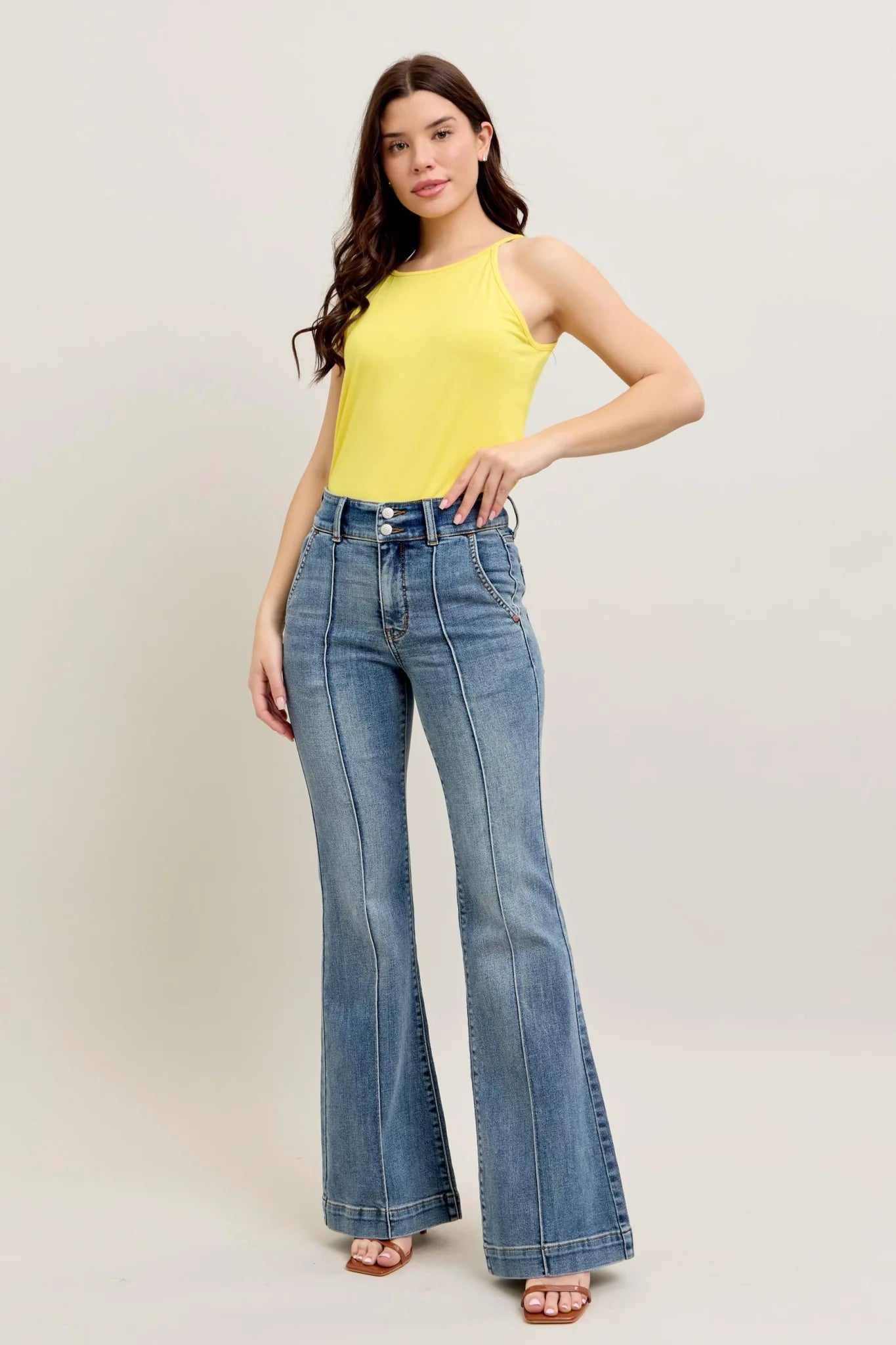 High Waist Trouser Flare Jeans Style 82651