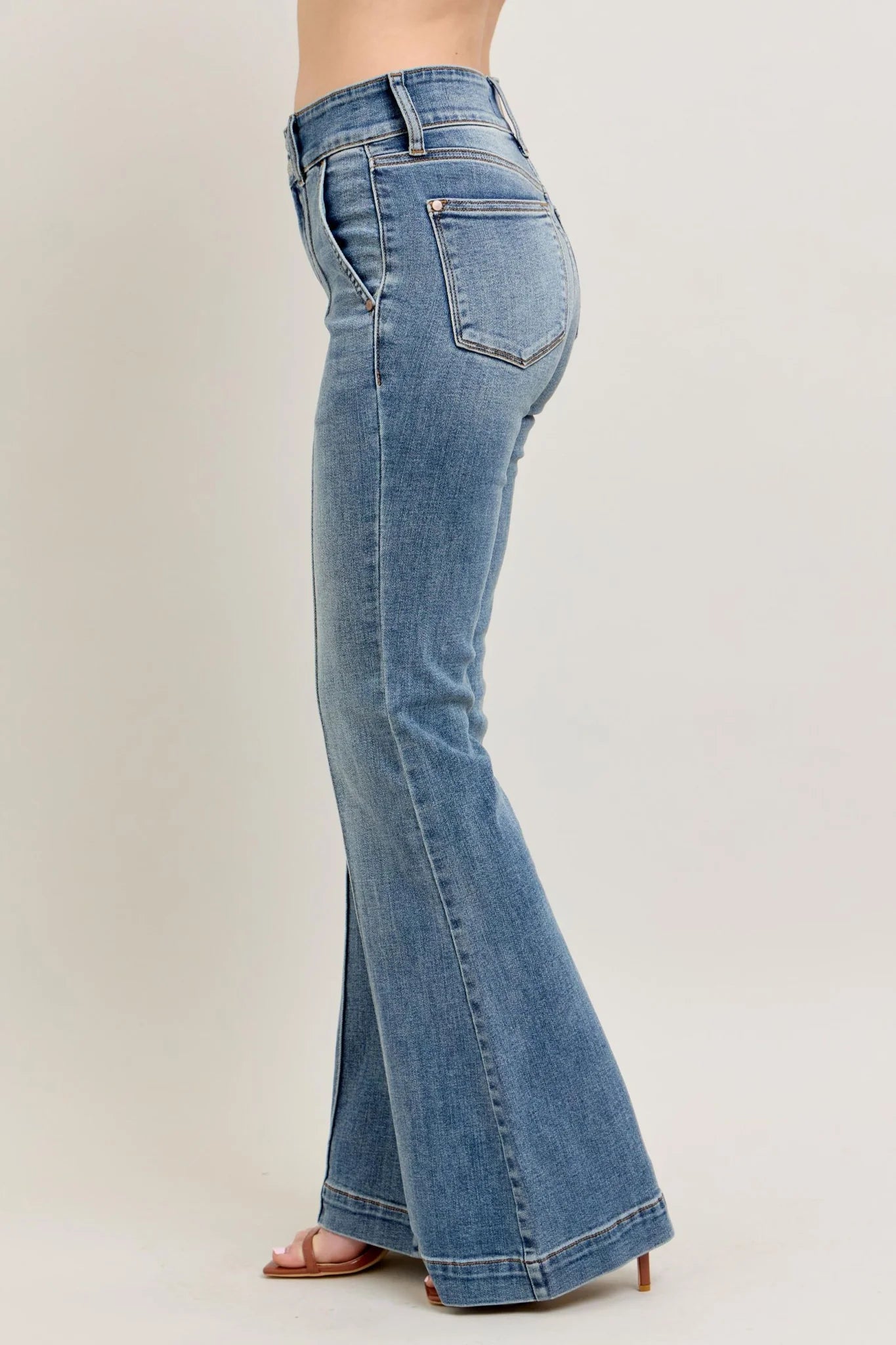 High Waist Trouser Flare Jeans Style 82651