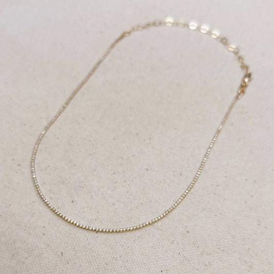 1.2mm Tennis Necklace 18K GF - She Chester