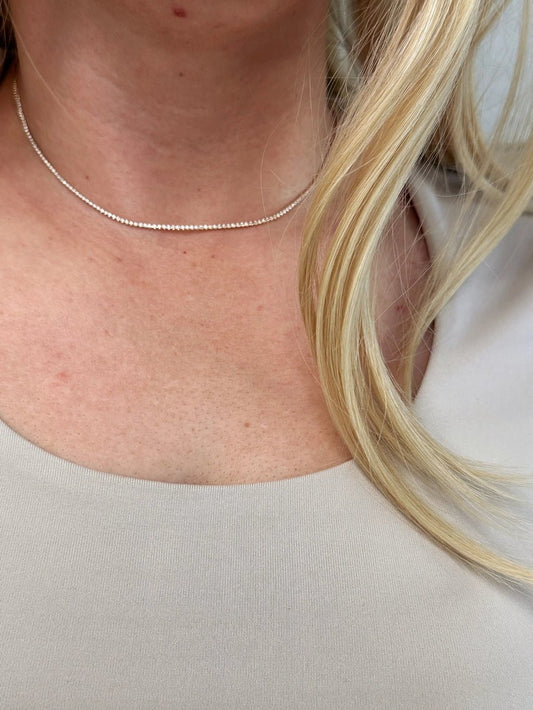 1.2mm Tennis Necklace 18K GF - She Chester