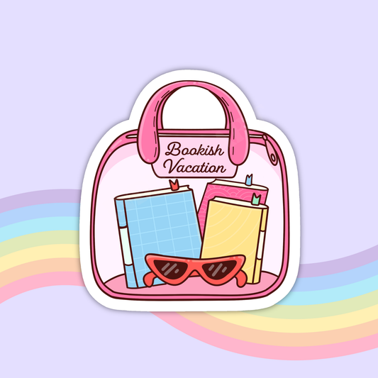 Bookish Summer Vacation Vinyl Sticker – Summer Book Lover: 2.5"