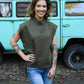 Happy Hour Mock Neck Top - Olive