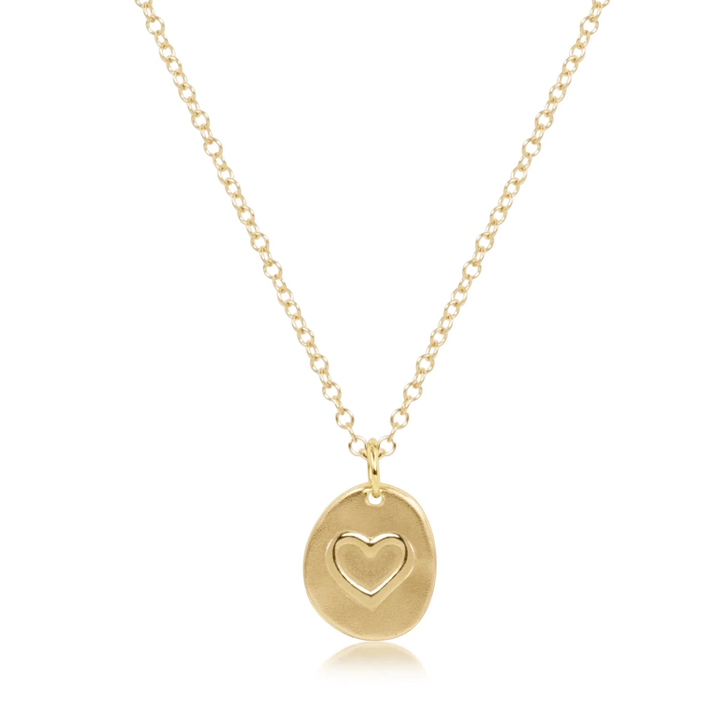 16" necklace gold - inspire love small gold disc - She Chester