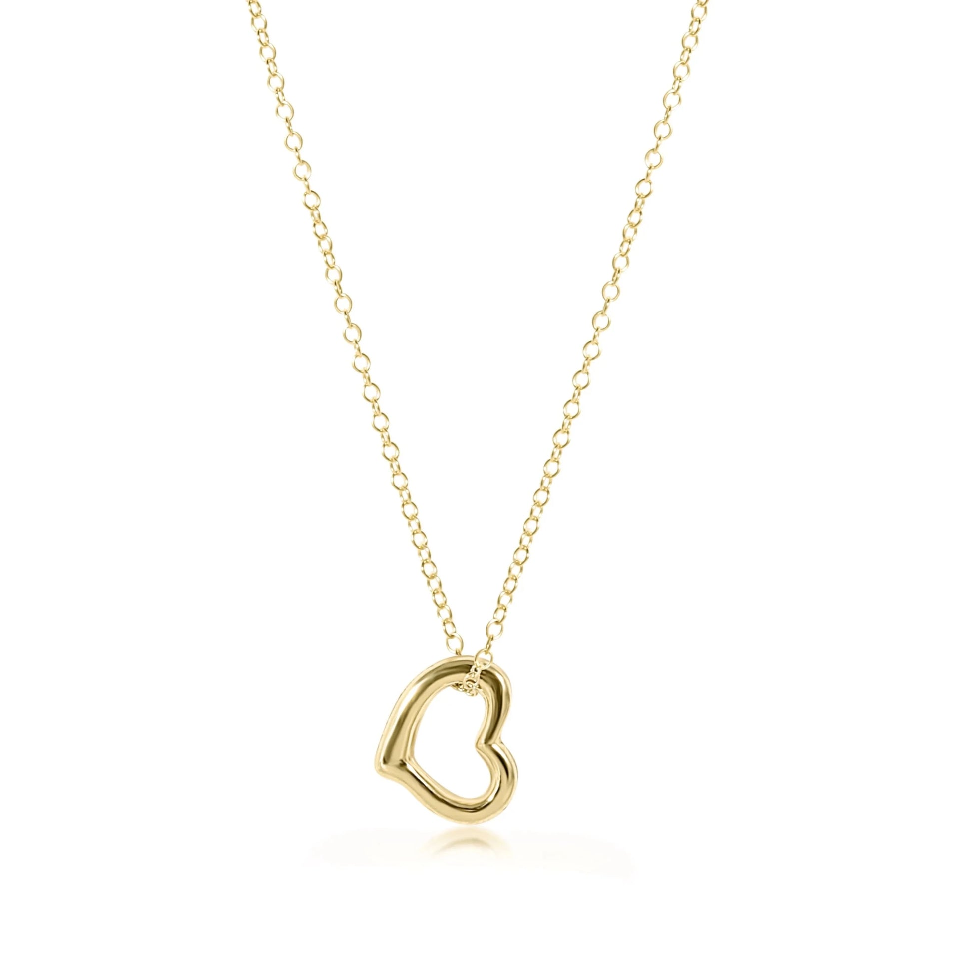 16" Necklace Gold - Love Gold Charm - She Chester
