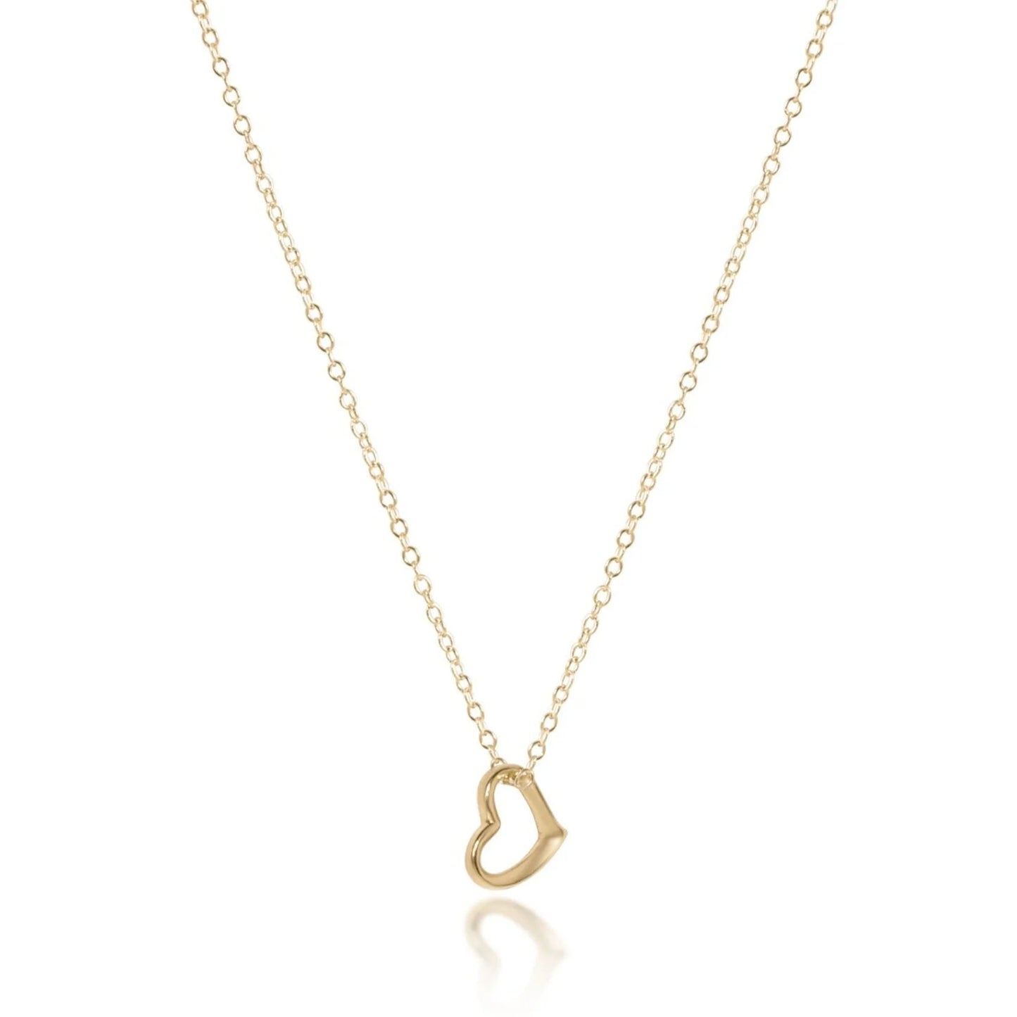 16" Necklace Gold - Love Small Gold Charm - She Chester