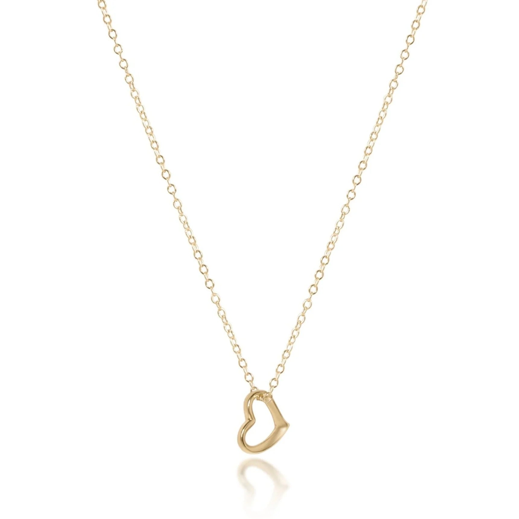 16" Necklace Gold - Love Small Gold Charm - She Chester
