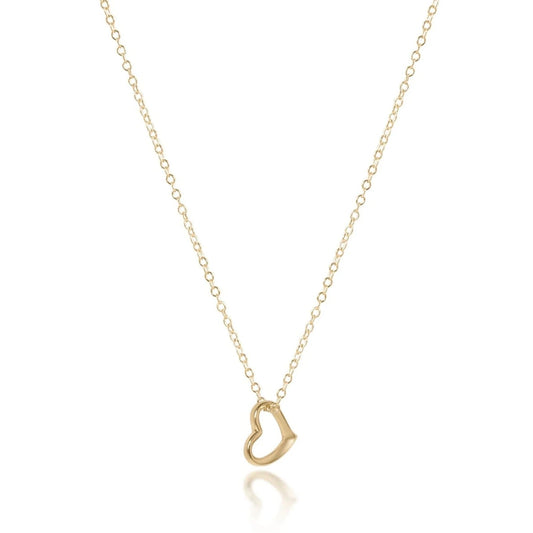 16" Necklace Gold - Love Small Gold Charm - She Chester