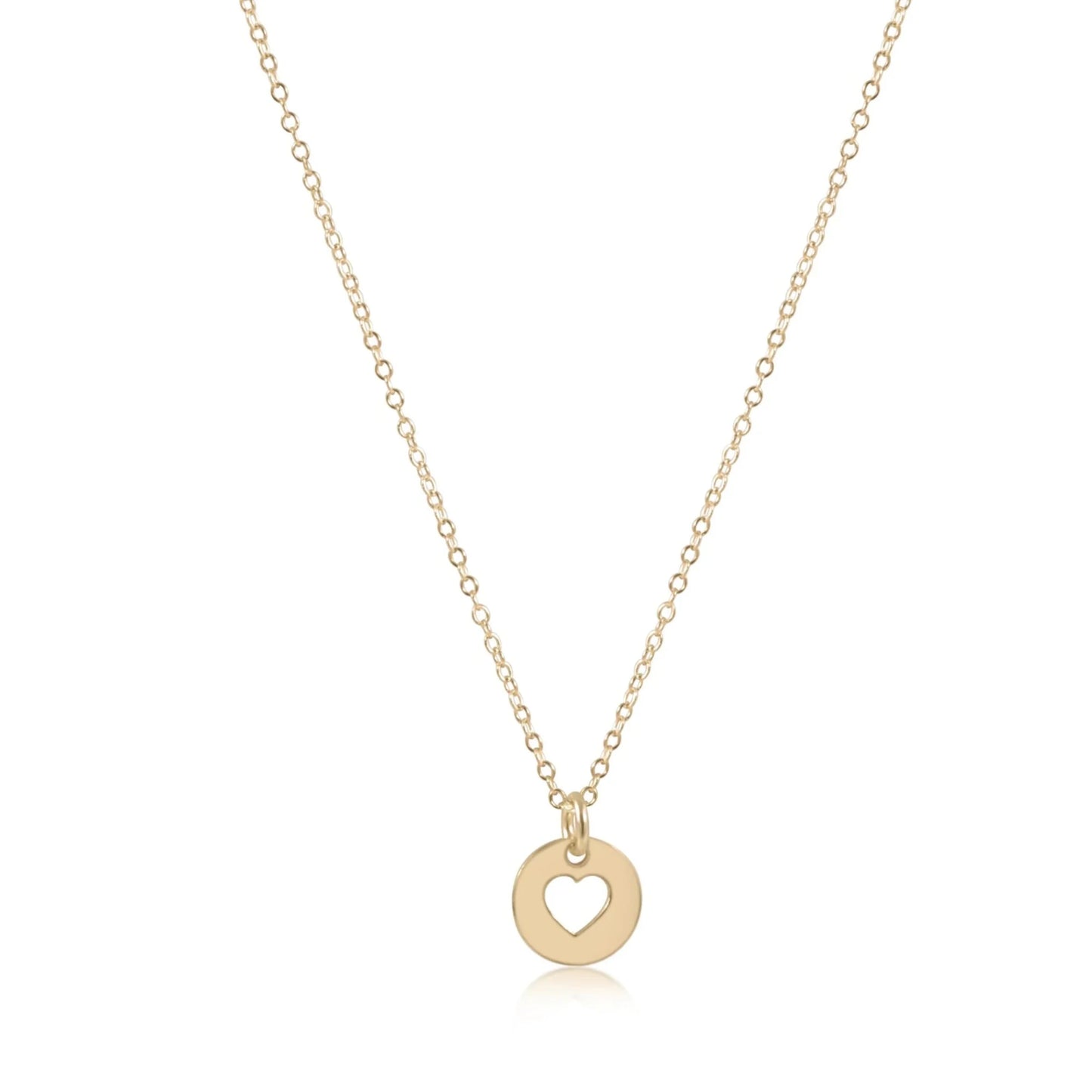 16" Necklace Gold - Love Small Gold Disc - She Chester