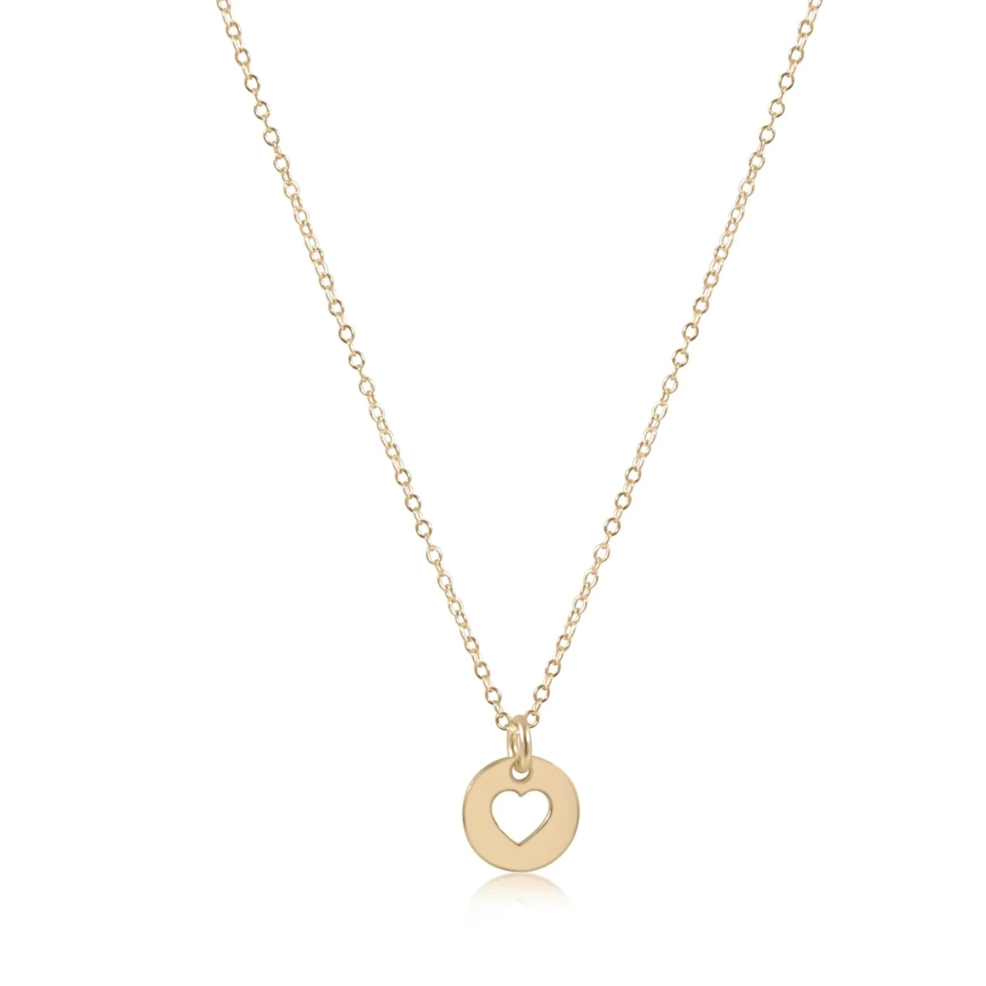 16" Necklace Gold - Love Small Gold Disc - She Chester