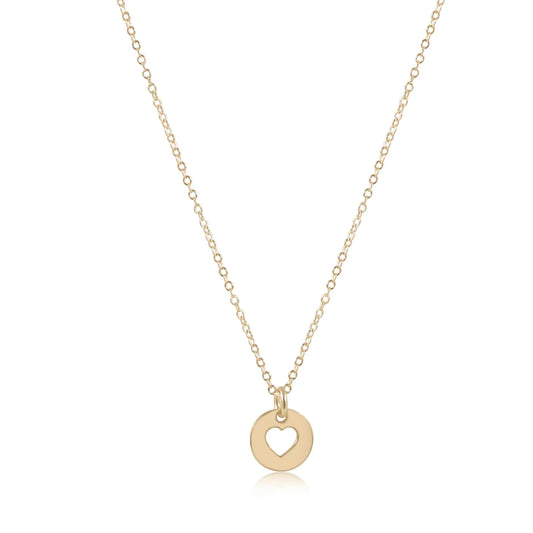 16" Necklace Gold - Love Small Gold Disc - She Chester