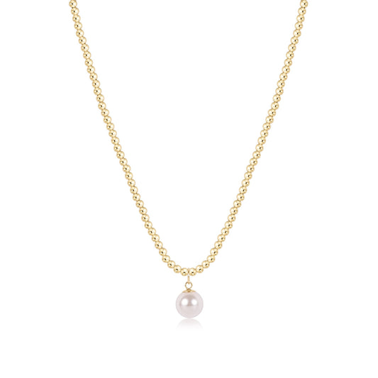 17" Choker Beaded - Classic Gold 3mm - Classic Pearl - She Chester