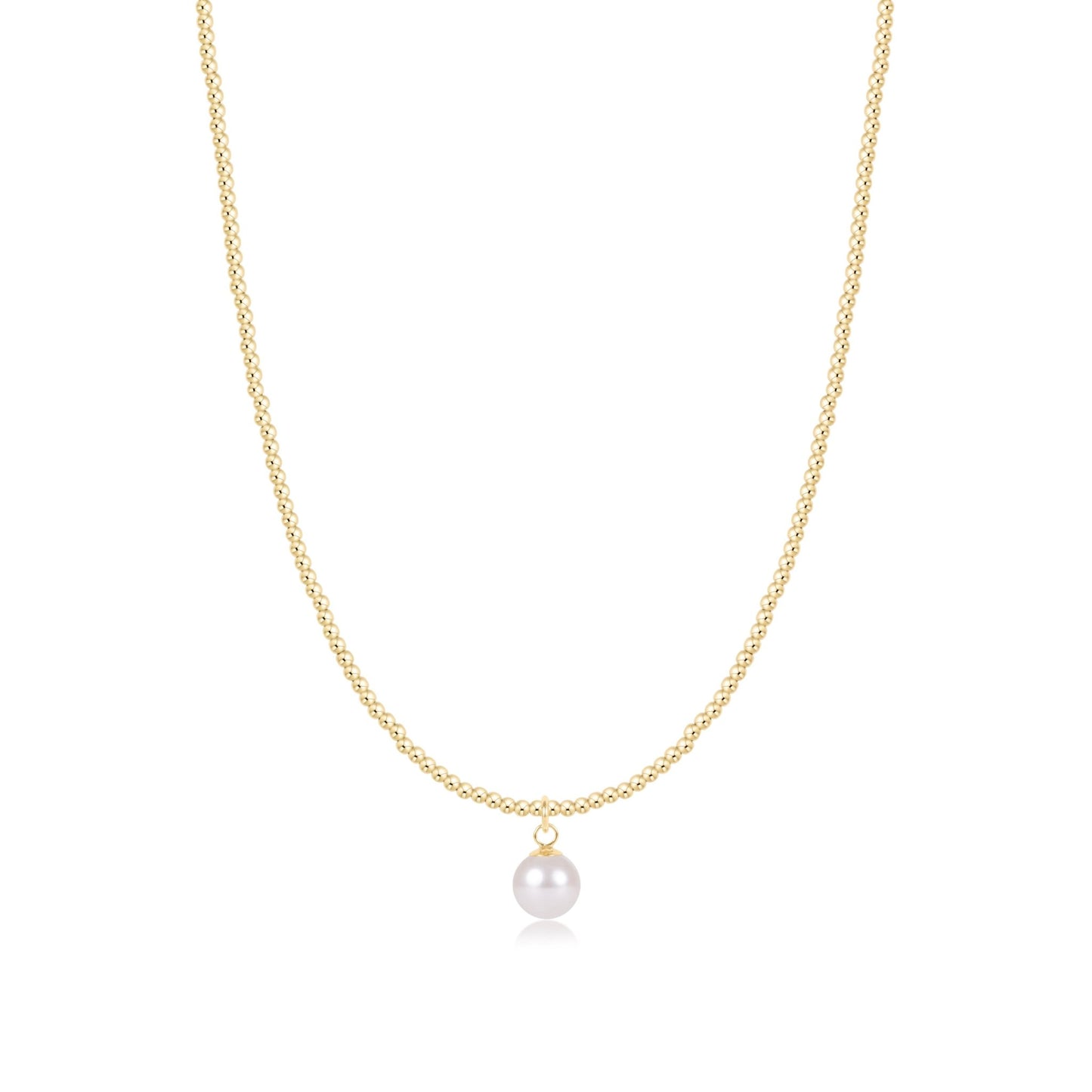 17" Choker Beaded - Classic Gold 3mm - Classic Pearl 8mm - She Chester