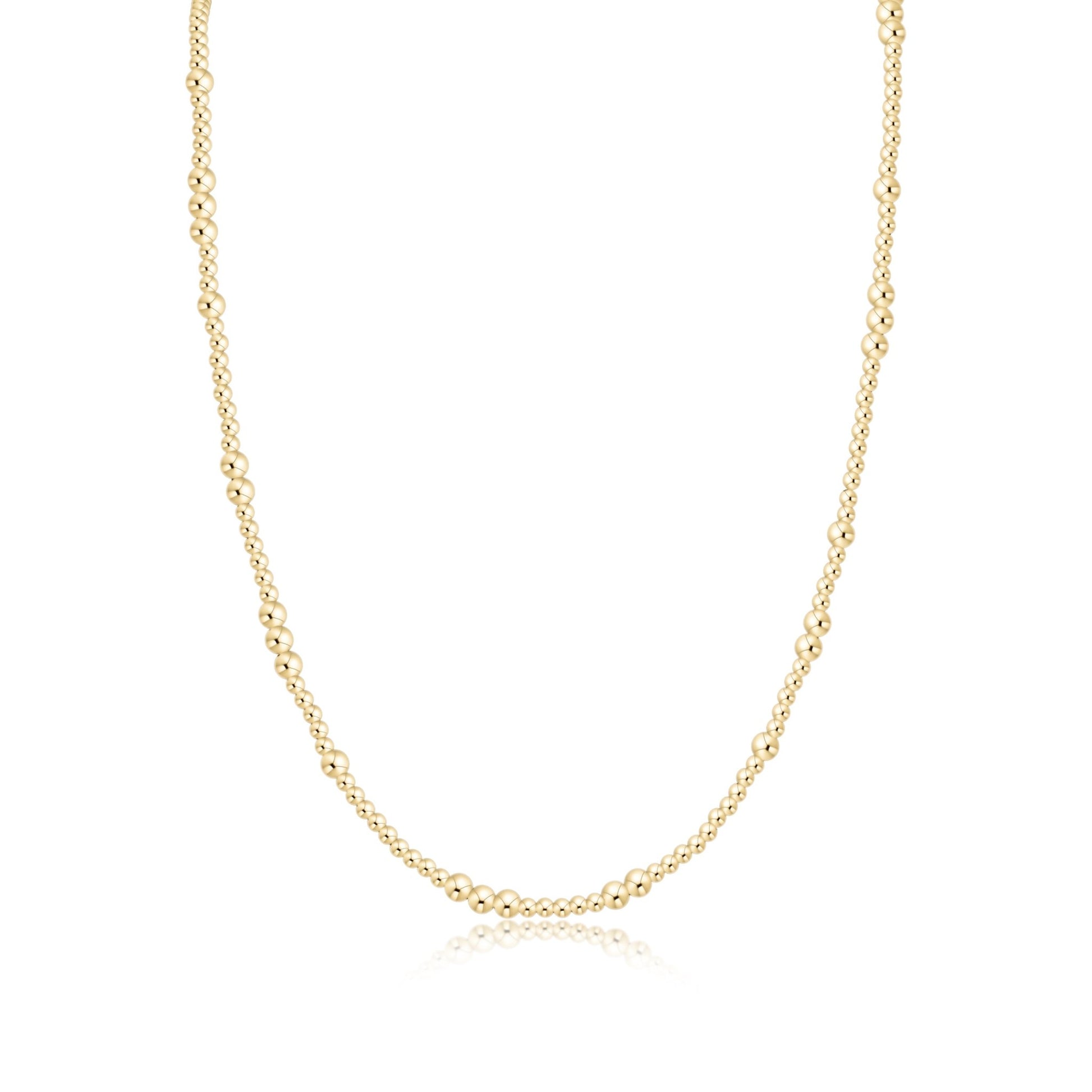 17" CHOKER BEADED - HOPE UNWRITTEN GOLD 3MM - She Chester