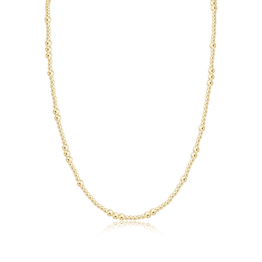 17" CHOKER BEADED - HOPE UNWRITTEN GOLD 3MM - She Chester