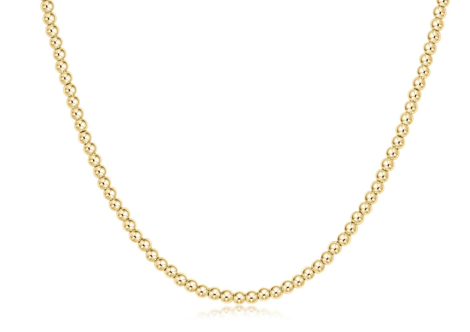 17" Choker Classic Gold 3mm Bead - She Chester