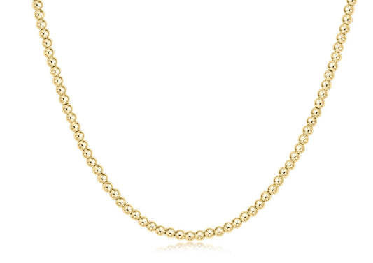 17" Choker Classic Gold 3mm Bead - She Chester