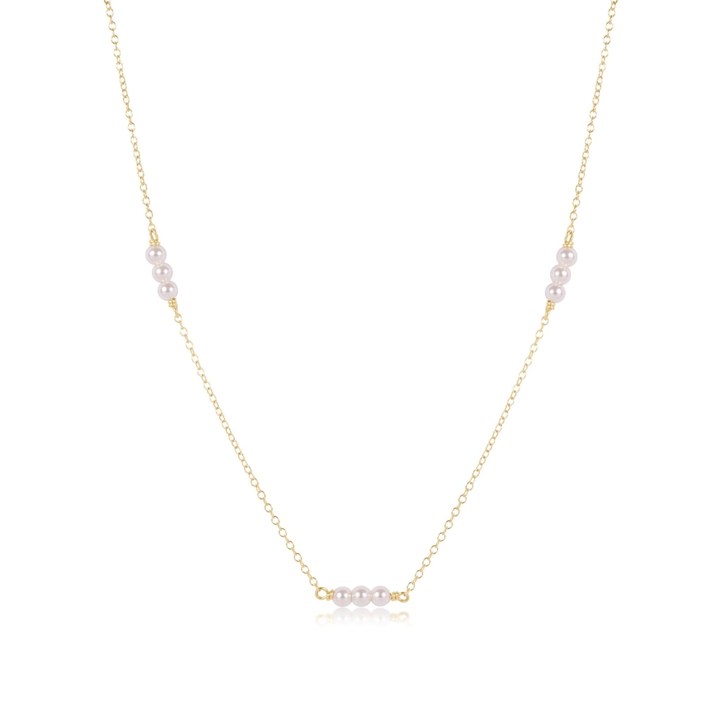 17" Choker Joy Simplicity Chain Gold - Pearl 3mm - She Chester