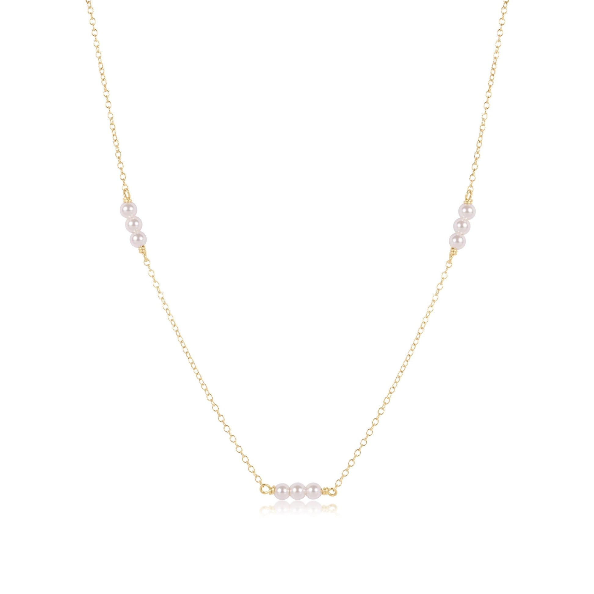 17" Choker Joy Simplicity Chain Gold - Pearl 3mm - She Chester