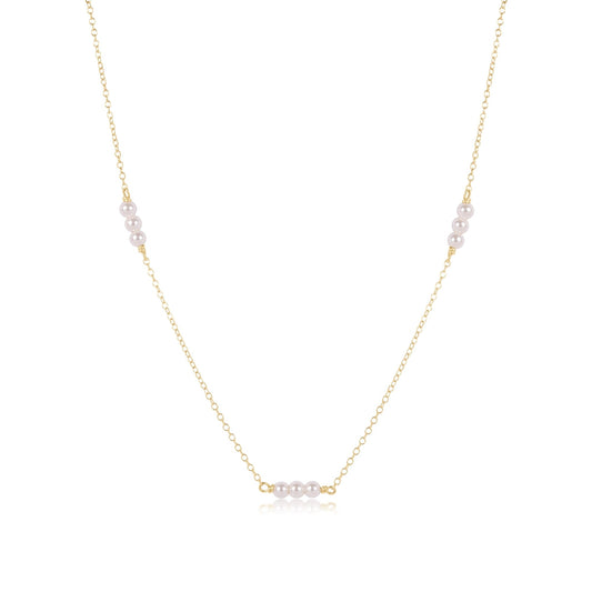 17" Choker Joy Simplicity Chain Gold - Pearl 3mm - She Chester