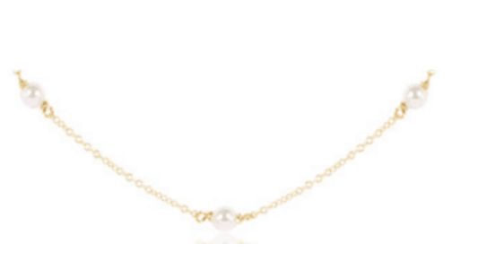 17" Choker Simplicity Chain Gold - 4mm Pearl - She Chester