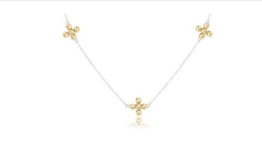 17" Choker Simplicity Chain Sterling Mixed Metal - She Chester