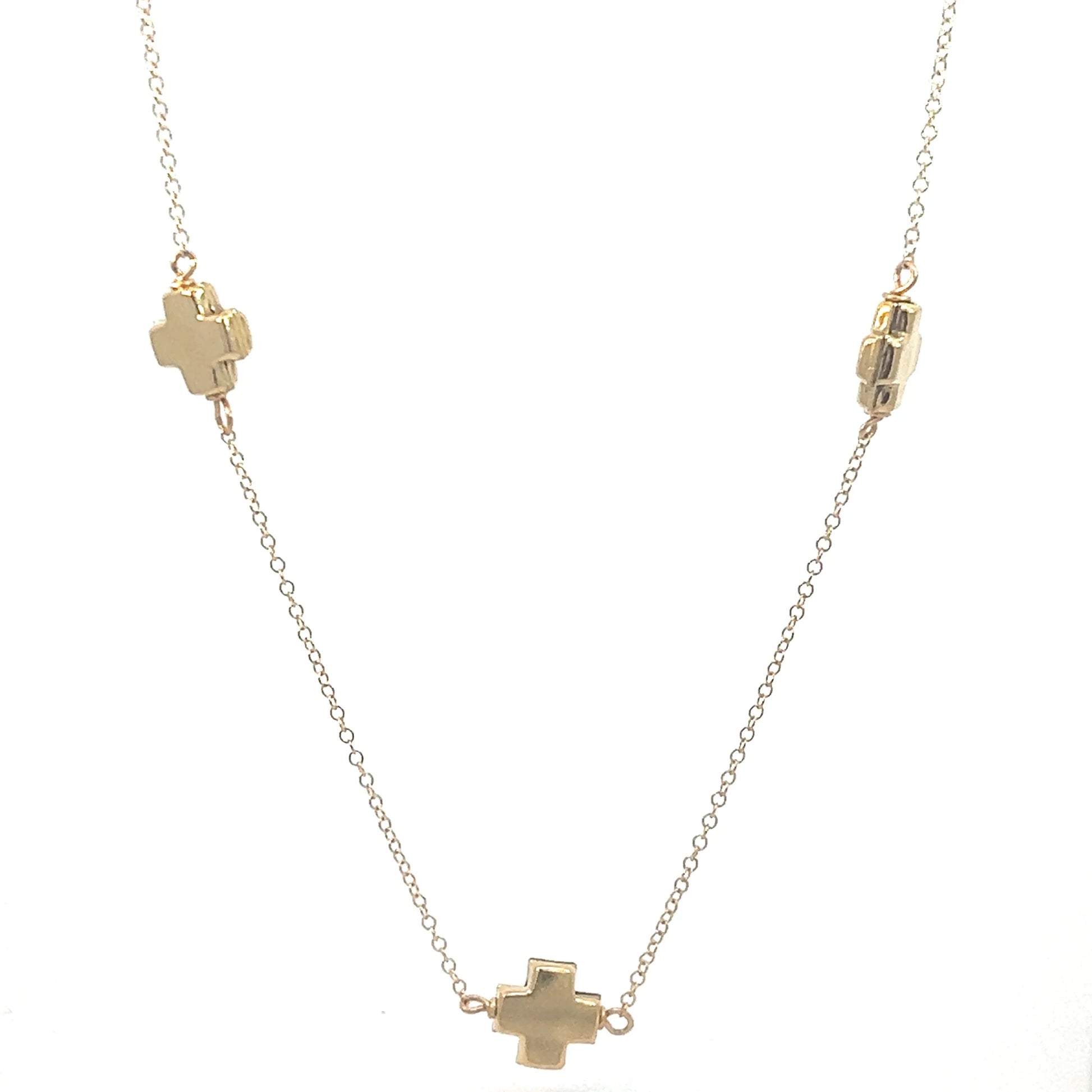 17'' Simplicity Choker Necklace - Signature Gold Cross - She Chester