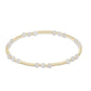 GEMSTONE GOLD JOY PATTERN 3MM BEAD BRACELET - MOONSTONE