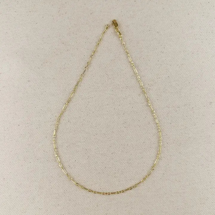 18k GF 2.1mm Paperclip Necklace - She Chester
