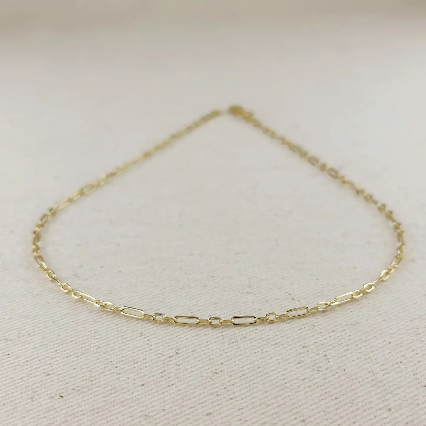 18k GF 2.1mm Paperclip Necklace - She Chester