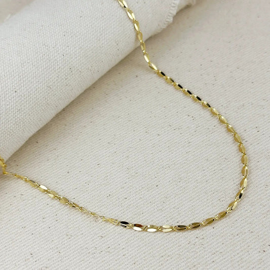 18k GF 3mm Fancy Chain Necklace - She Chester