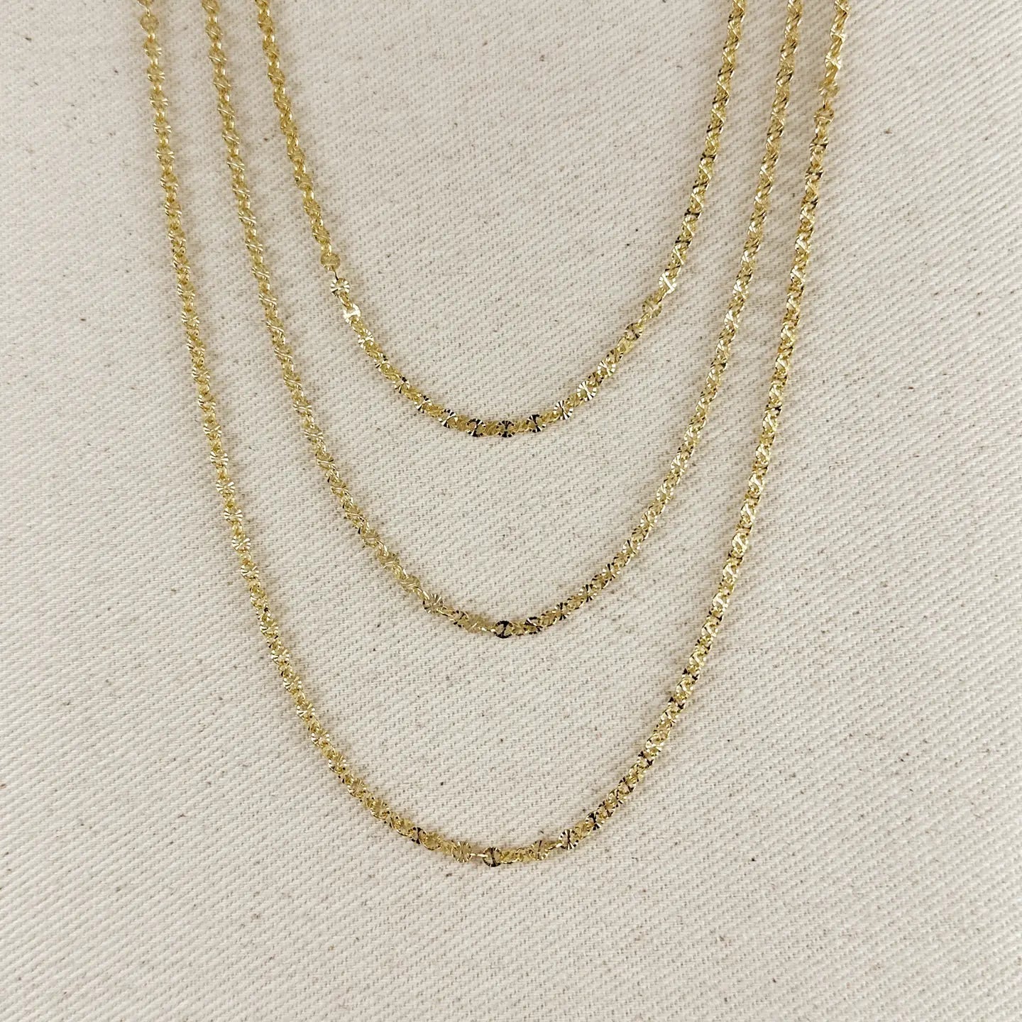18k GF Diamond Cut Mirror Chain - She Chester