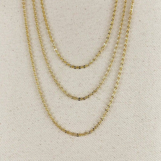 18k GF Diamond Cut Mirror Chain - She Chester