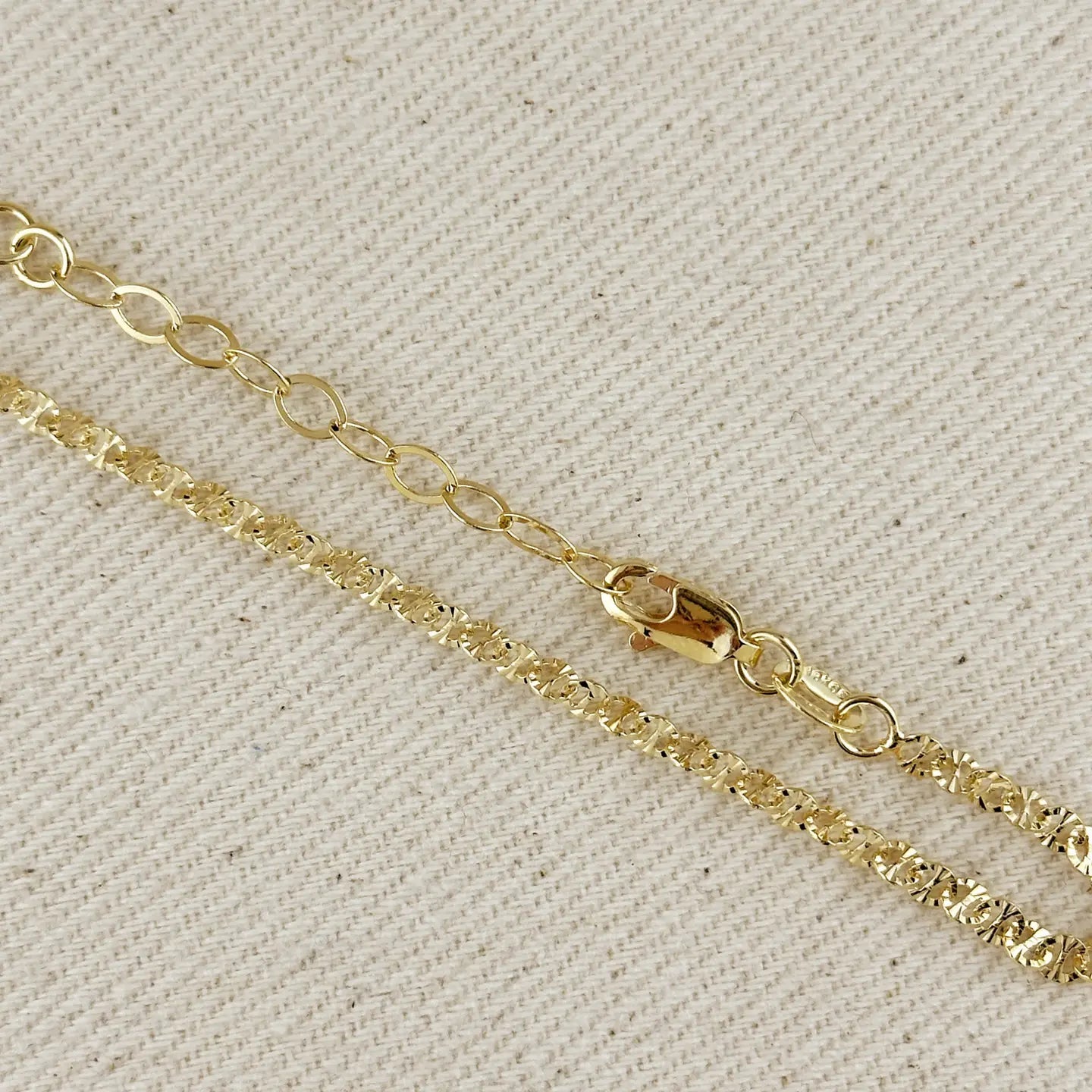 18k GF Diamond Cut Mirror Chain - She Chester