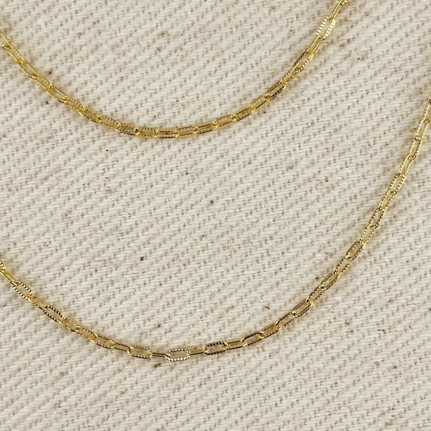 18k GF Mini Diamond Cut Paperclip Chain - She Chester