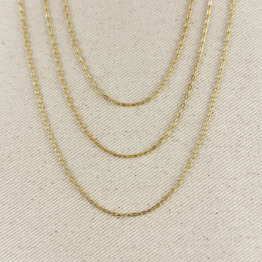 18k GF Mini Diamond Cut Paperclip Chain - She Chester
