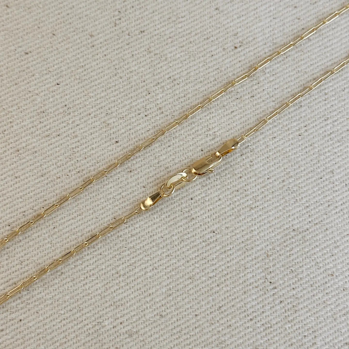 18k GF Mini Paperclip Chain - She Chester