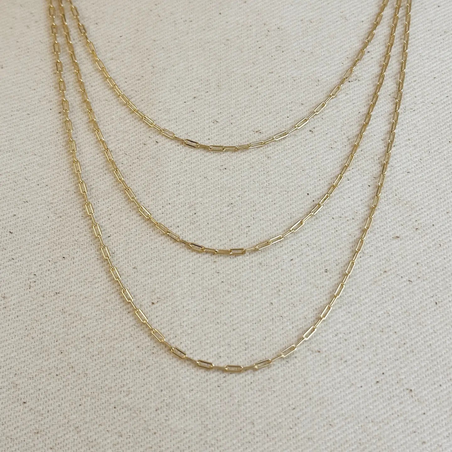 18k GF Mini Paperclip Chain - She Chester