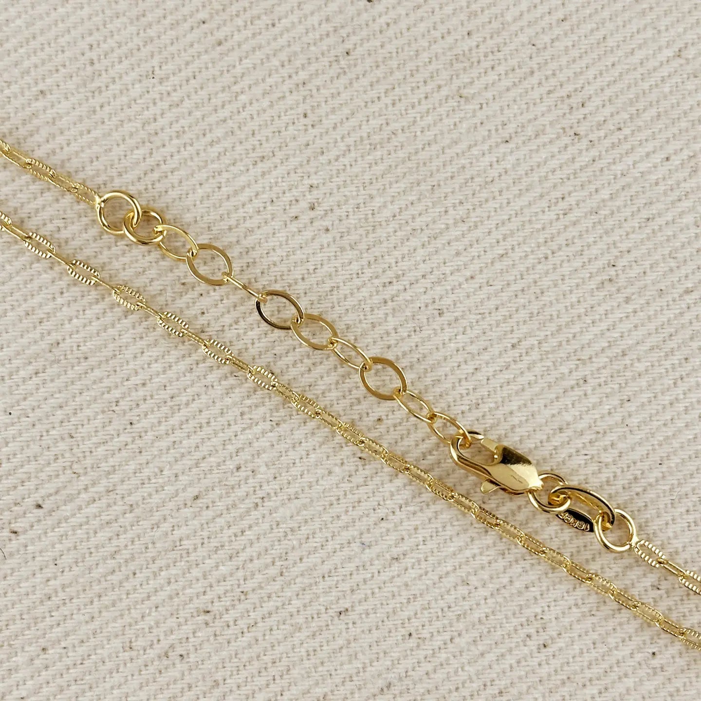 18k GF Mini Paperclip Chain - She Chester