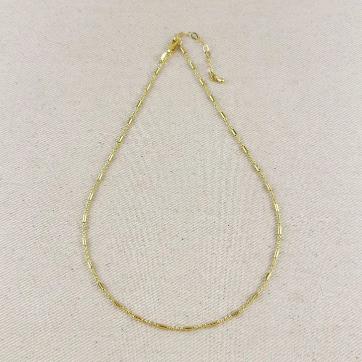18k GF Mini Tube Necklace - She Chester