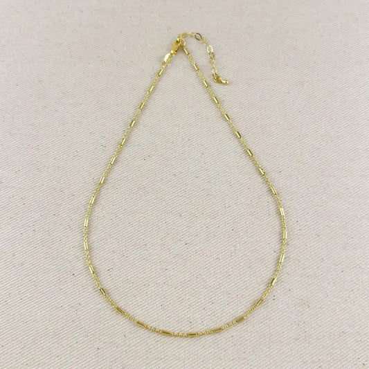 18k GF Mini Tube Necklace - She Chester