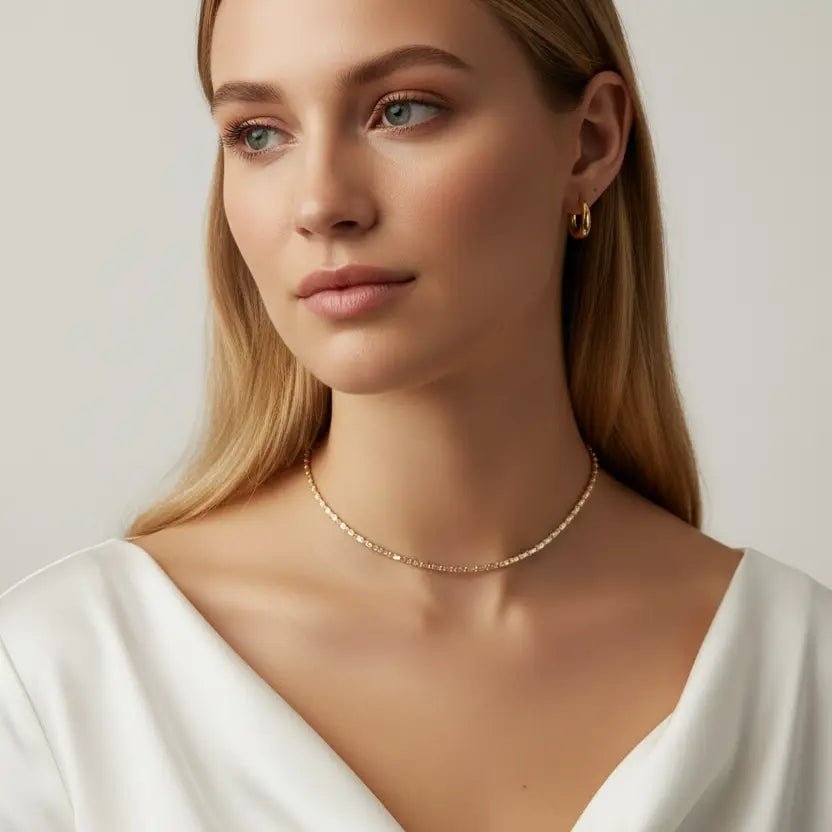 18k Gold Filled 1.5mm Baguette Cz Tennis Necklace - She Chester