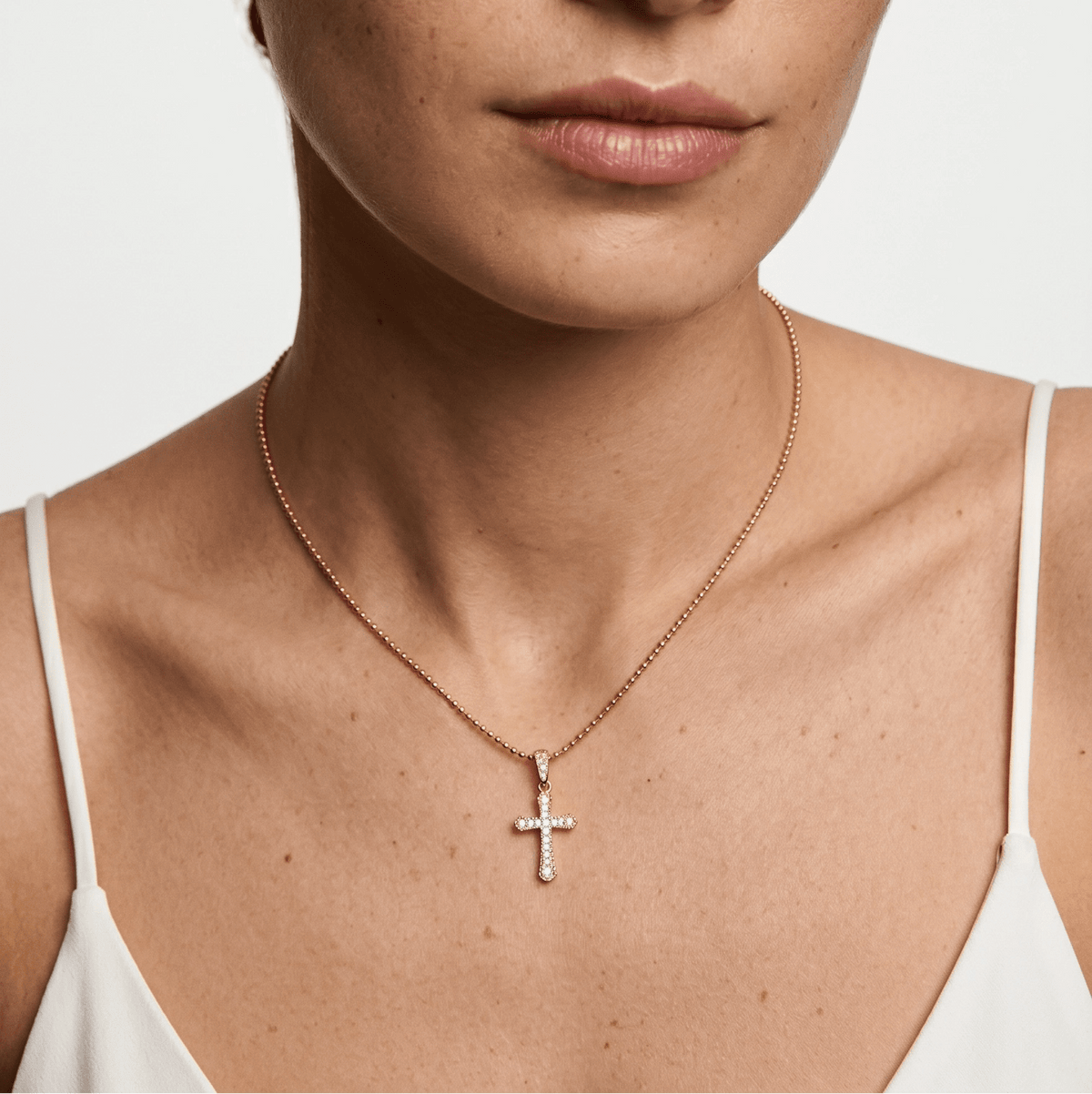 18k Gold Filled Cz Cross Necklace - She Chester