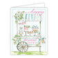 Handpainted Bridal Shower Pastry Cart Greeting Card