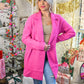 Deep Raspberry Pink Open Jacket