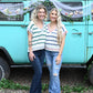 SS Green Stripe Sweater Top