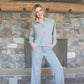 Grey Flare Crossover Leggings -