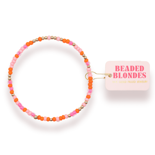 Pinks and Orange Sprinkle Anklet: Petite 8.5 inch