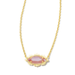 Genevieve Short Neck Gold Luster Pink Cat Eye