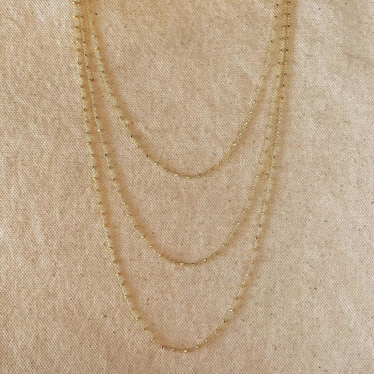 1mm Spaced Beaded Chain 18K GF - She Chester