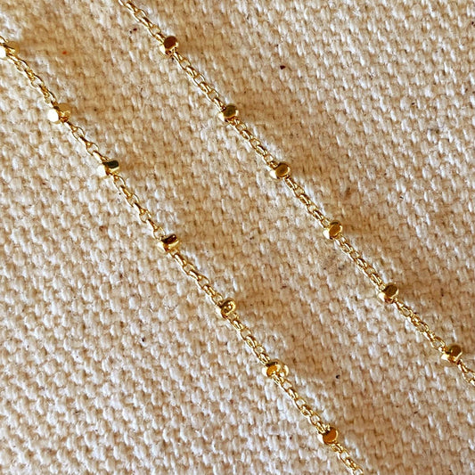 1mm Spaced Beaded Chain 18K GF - She Chester